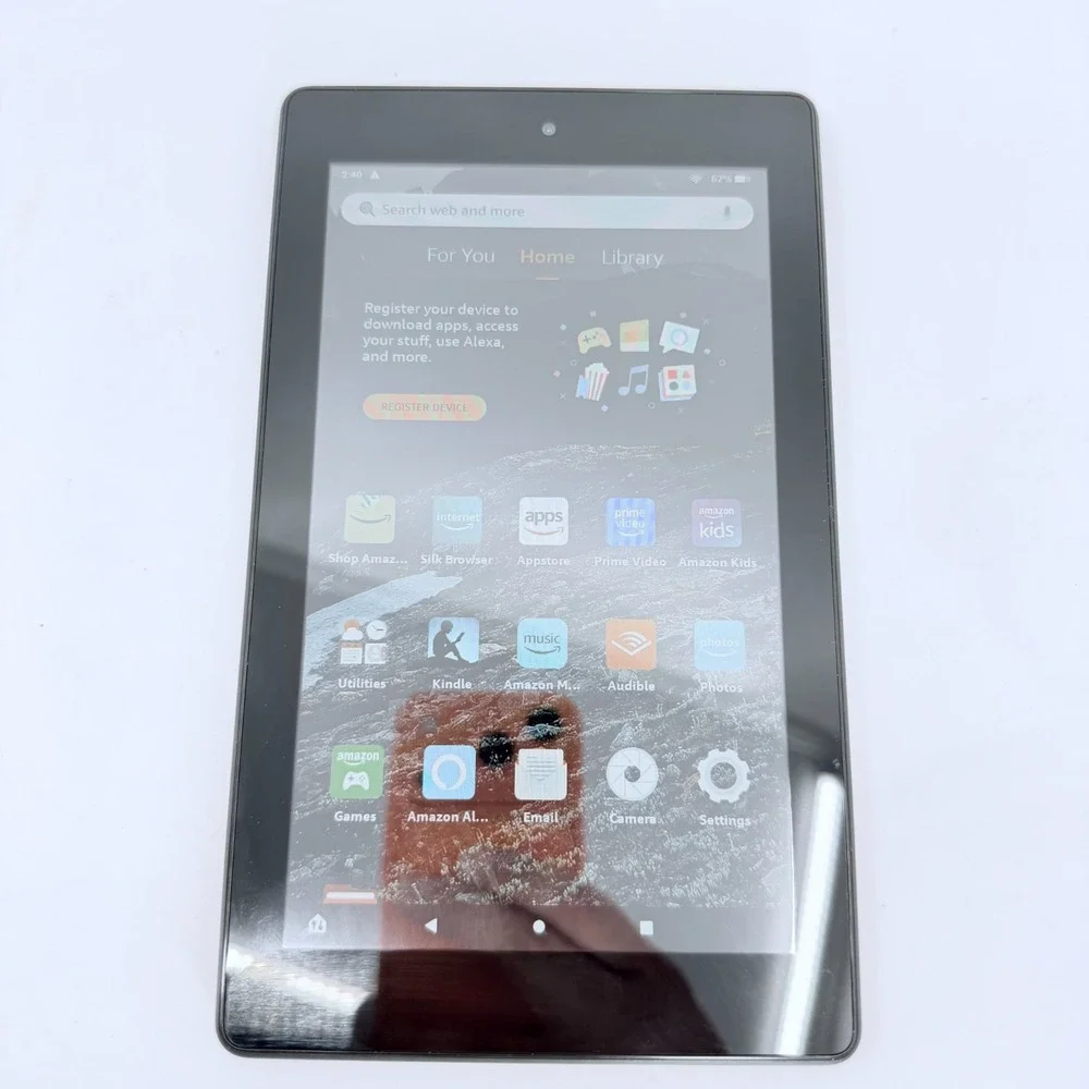 Bundle Amazon‎ Fire 7 9th Gen Tablet 16GB Black with Blue Protective Case
